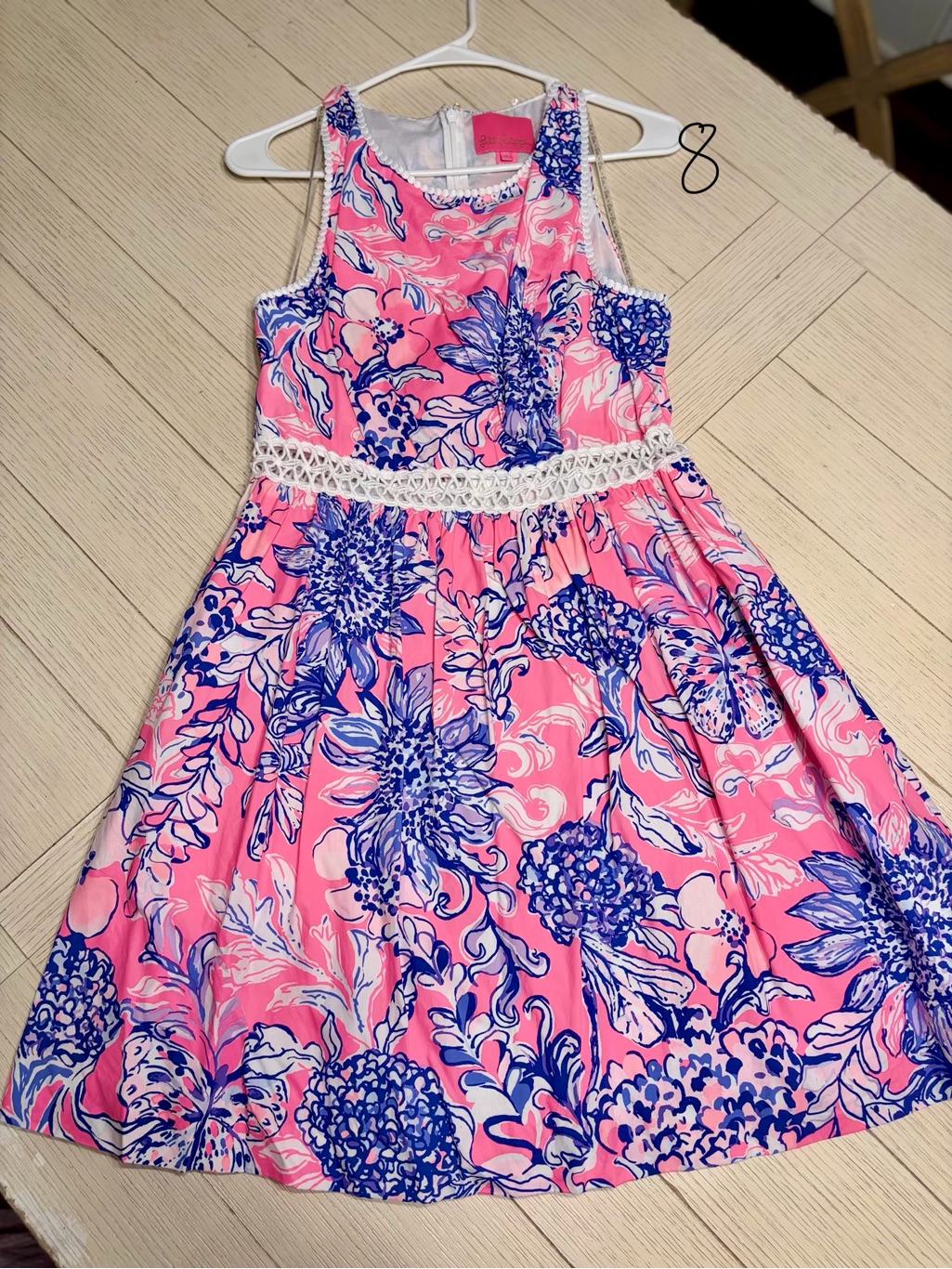 Lilly Pulitzer Pink And Blue Floral Sleeveless Casual Dress